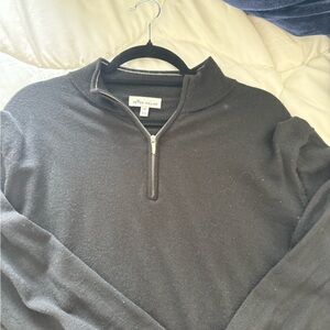 Peter Millar Men's Black Quarter Zip Sweater